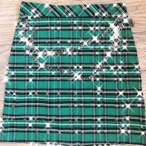 ZARA GREEN PLAID SKIRT